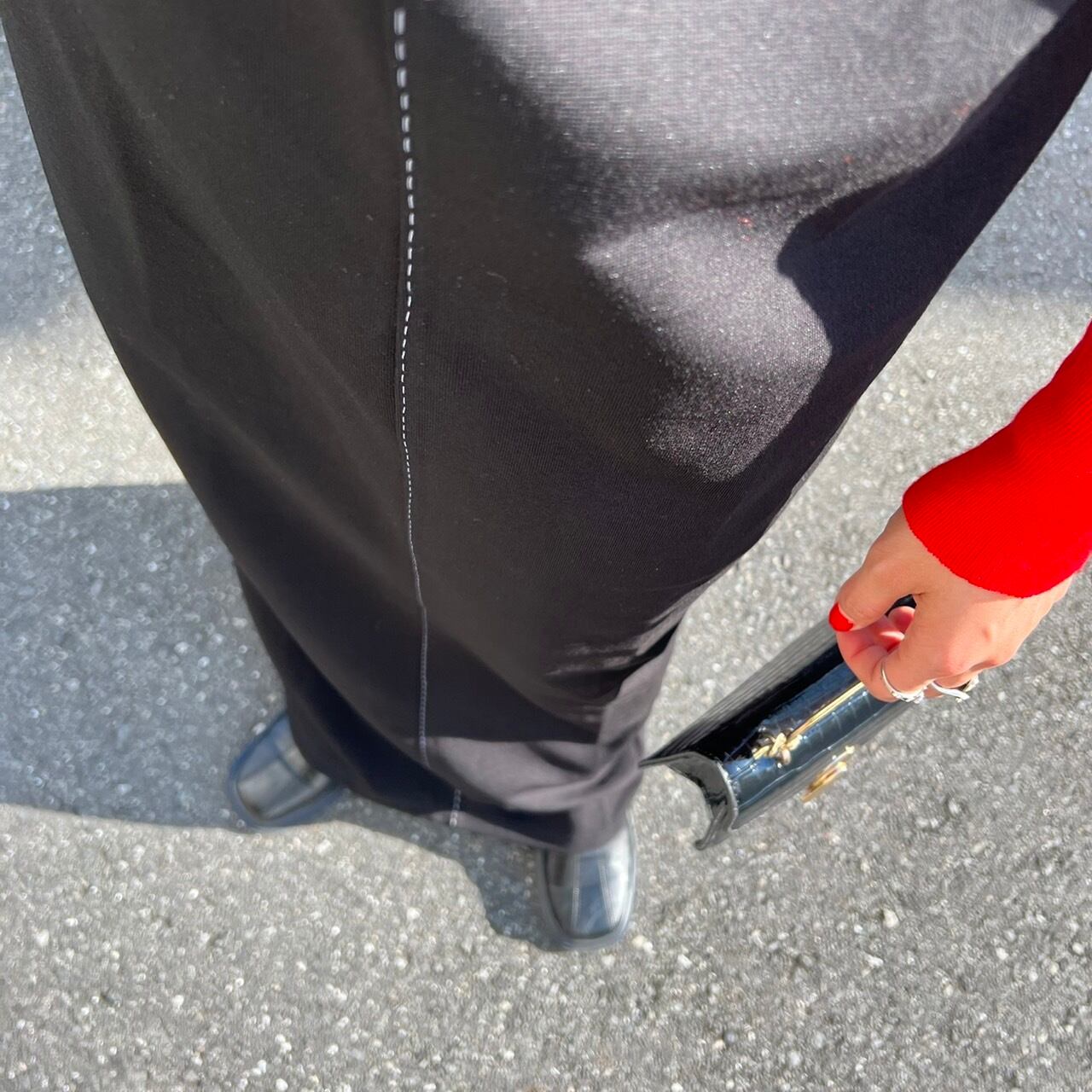 ラインステッチロングワンピース_LN01557