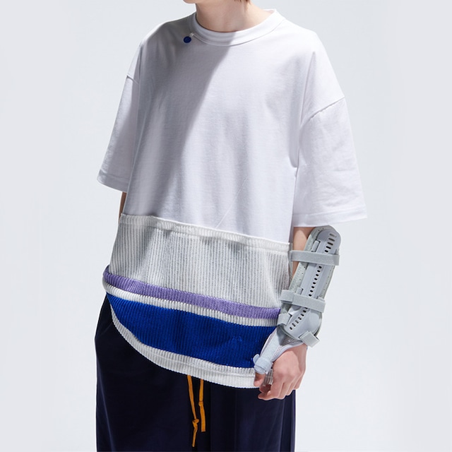 ★STRIPE COLOR CONTRAST STITCH PENDANT T(unisex) A0606