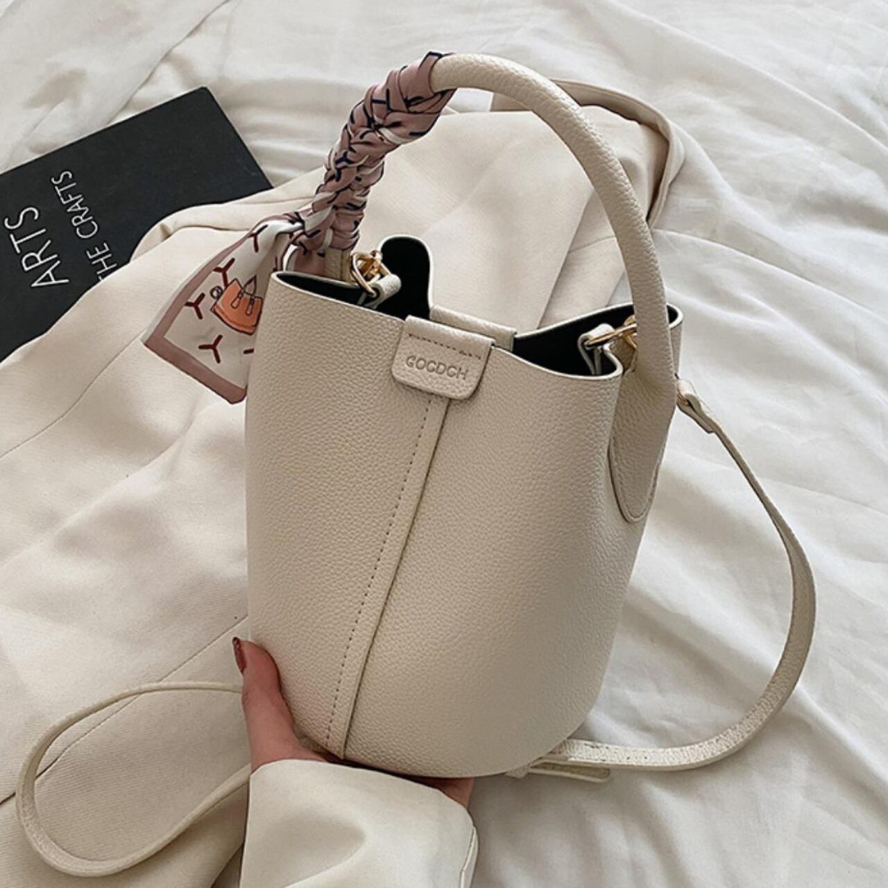 スカーフハンドル バケットバッグ 2color BA05