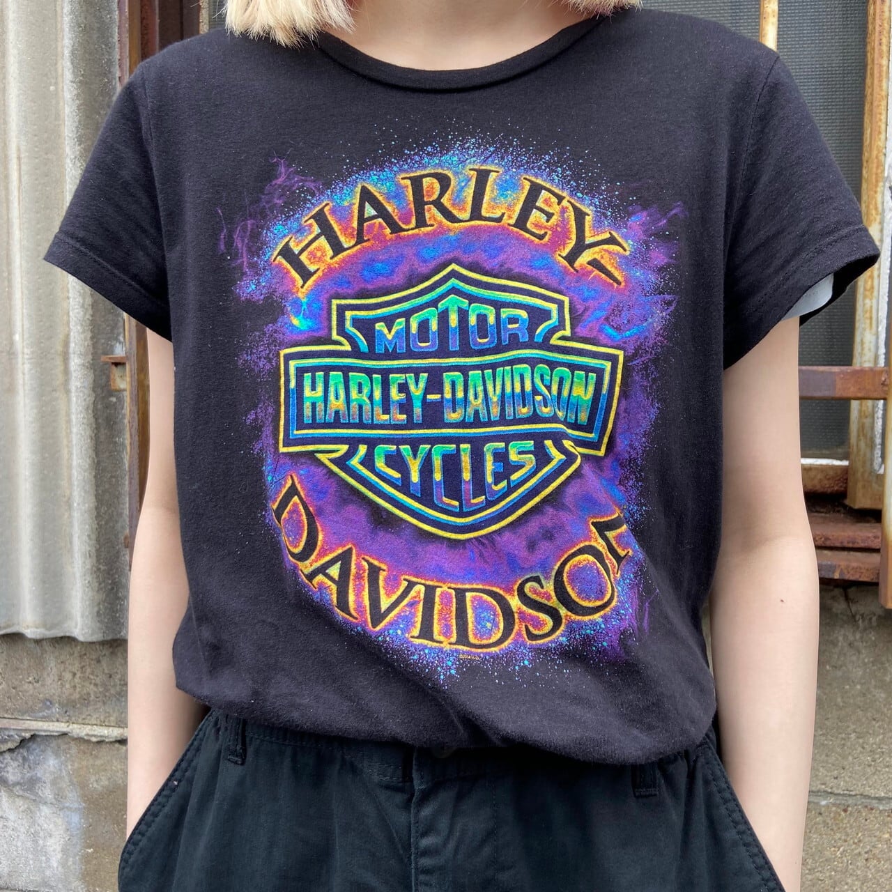 ハーレー ヌードスカル tシャツ デッドストック ブラック harley usa