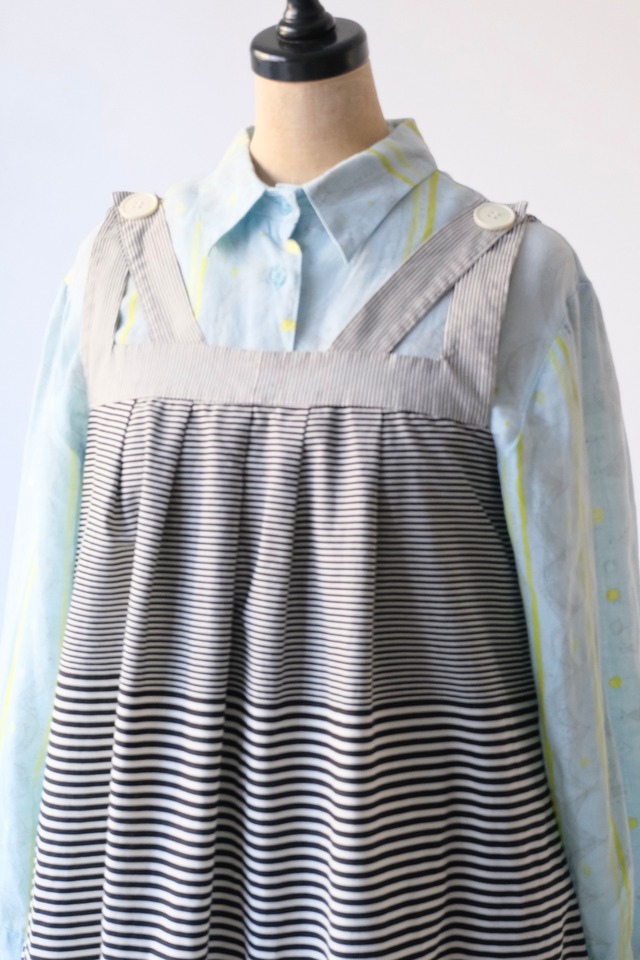Multi striped pinafore dress