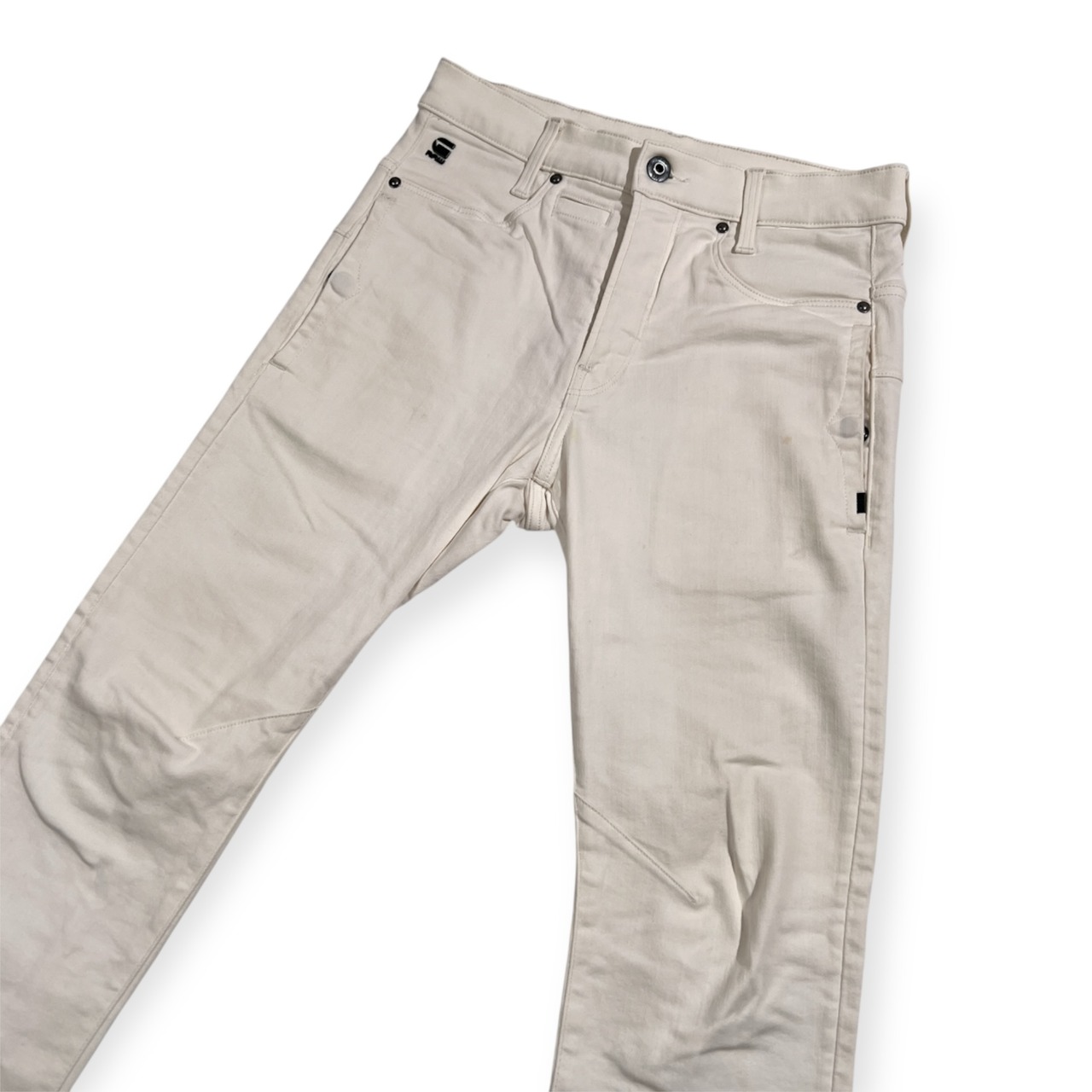 G-STAR RAW ジースターロウ D-STAQ 3D SLIM ストレッチ ホワイト スキニー パンツ 立体裁断 サイズ 28