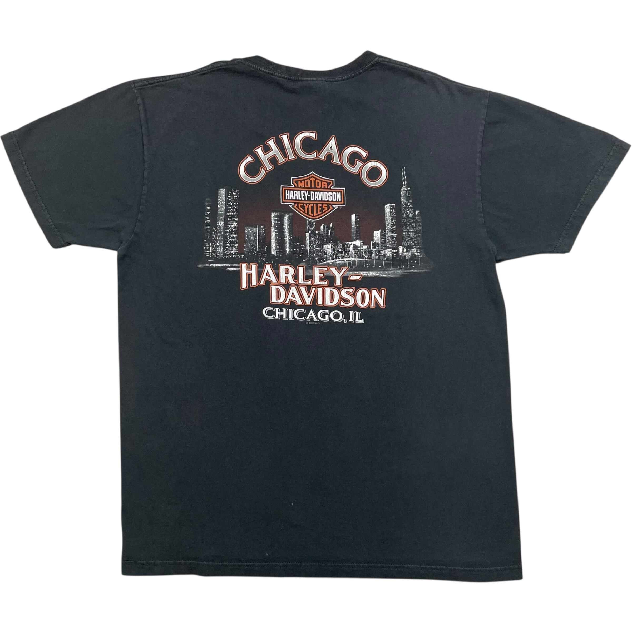 《XL》Harley-Davidson ハーレーダビッドソン Tシャツ 両面プリント シカゴ ブラック no.7324