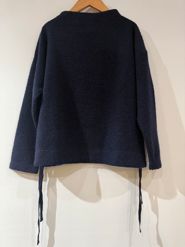 送料無料:Bliss Bunch ブリスバンチ/毛混パイルボトルネックプルオーバー ネイビー