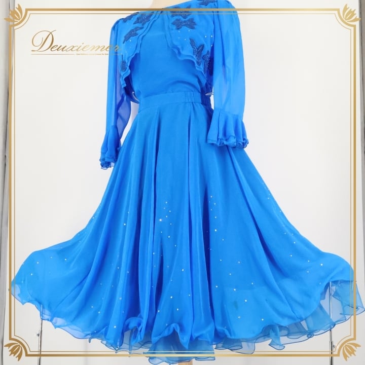 社交ダンス 衣装 スタンダード 上下セット ツーピース パーティ衣装