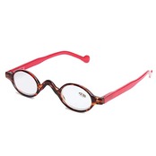 Yellowrock 丸型メガネ小さい老眼鏡 おしゃれリーディンググラス携帯用 ケース付 度数「+1.0～+3.5」 (+2.0, レッド)