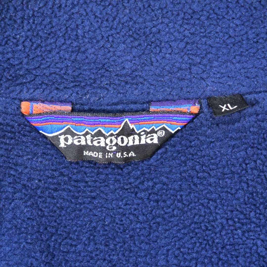 80s パタゴニア シェルドシンチラジャケット 裏フリース 赤紺