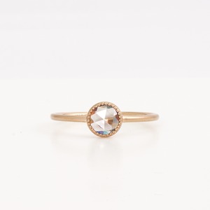 Rosecut diamond ring / Round milgrain