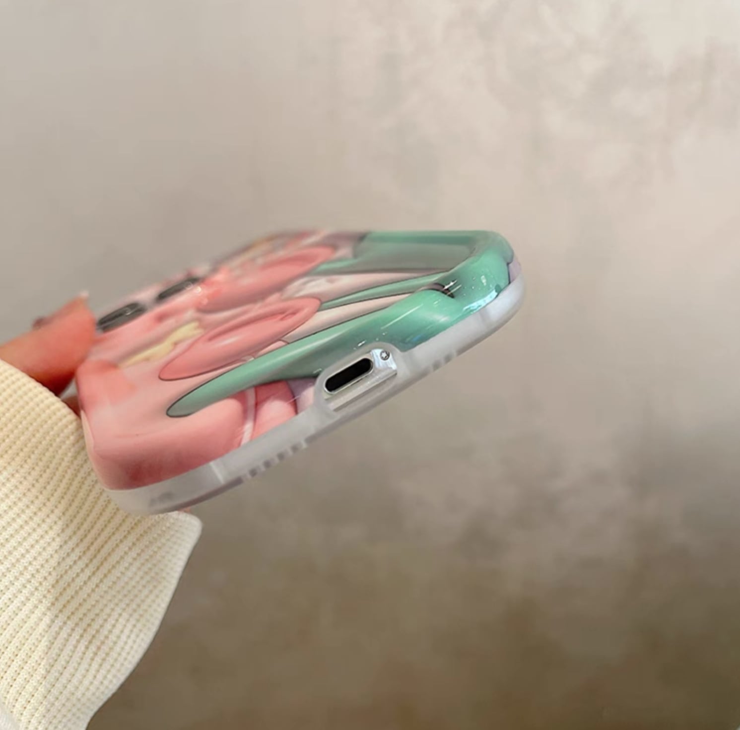 iPhoneケース iPhone14 iPhone13 3D風 ぷっくり 花 チューリップ