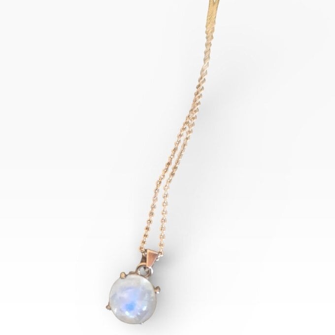 【一点物】✦6月の誕生石✦⋆.·SV925⋆.満月レインボームーンストーンPetitネックレス⋆.·Moonlit Dream.·✦no99
