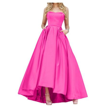 高品質！ パーティードレス 光沢サテン フィッシュテール 多色あり (ご  