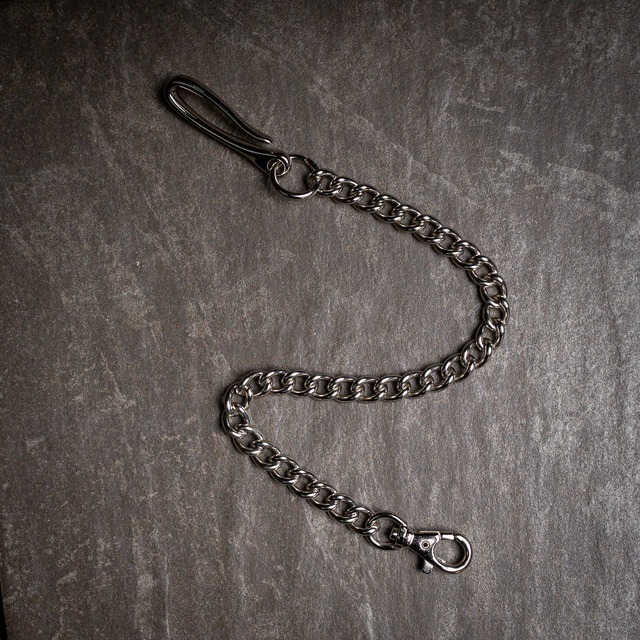 【Additive and Line】Wallet Chain Nickel Silver Curb Chain WCH-009 新品 ウォレットチェーン カーブチェーン ニッケルシルバー 約40cm