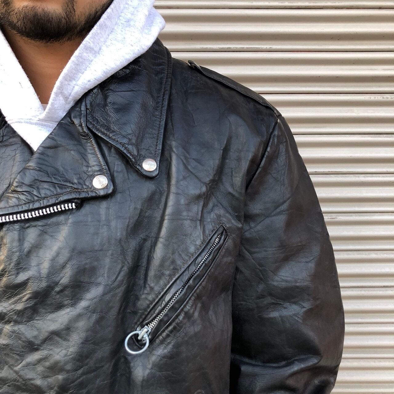 XXL 80s USA製 BROOKS ダブル ビッグサイズ ライダース レザー