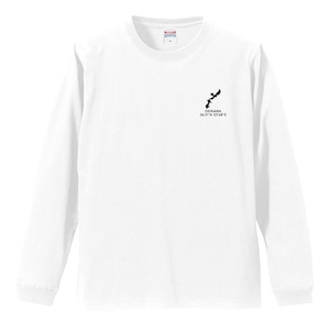 《沖縄》 緯度経度ミニマルロングスリーブTシャツ|地図×地名×ワンポイントデザイン