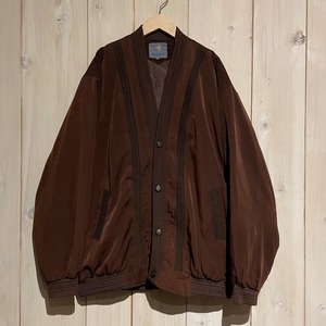 【a.k.a.C.a.k.a】Polyester Switching Design Vintage Loose Cardigan Jacket