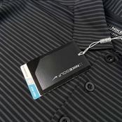 タグ付き 未使用品 NIKE GOLF ナイキ ゴルフ ボーダー柄 ストレッチ 長袖 ポロシャツ サイズ L /メンズ/スポーツ/グレー×ブラック