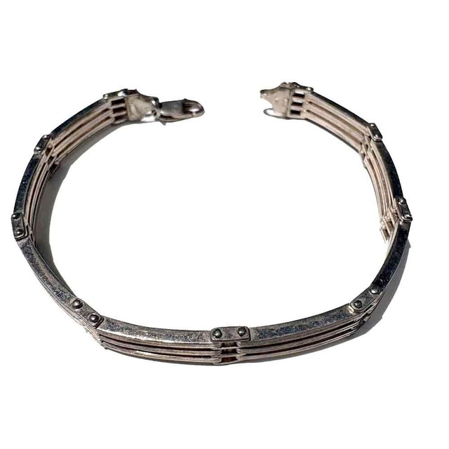 【ITALY 925】Vintage Italian Silver Industrial Multi-Link Chain Bracelet【1980s-】Vintage Silver Bracelet