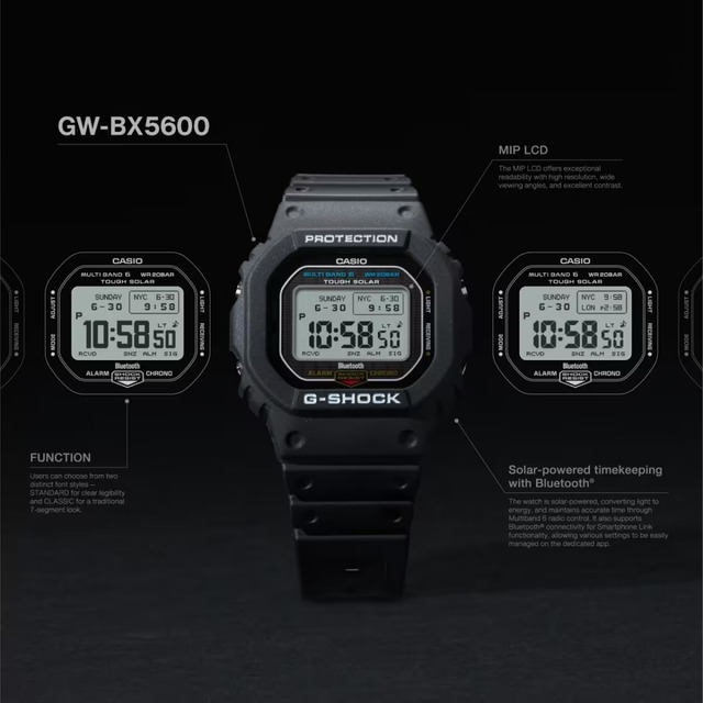 【人気商品】国内正規品 CASIO G-SHOCK カシオ Gショック デジタル タフソーラー Bluetooth 電波時計 メンズ腕時計 GW-BX5600-1JF★