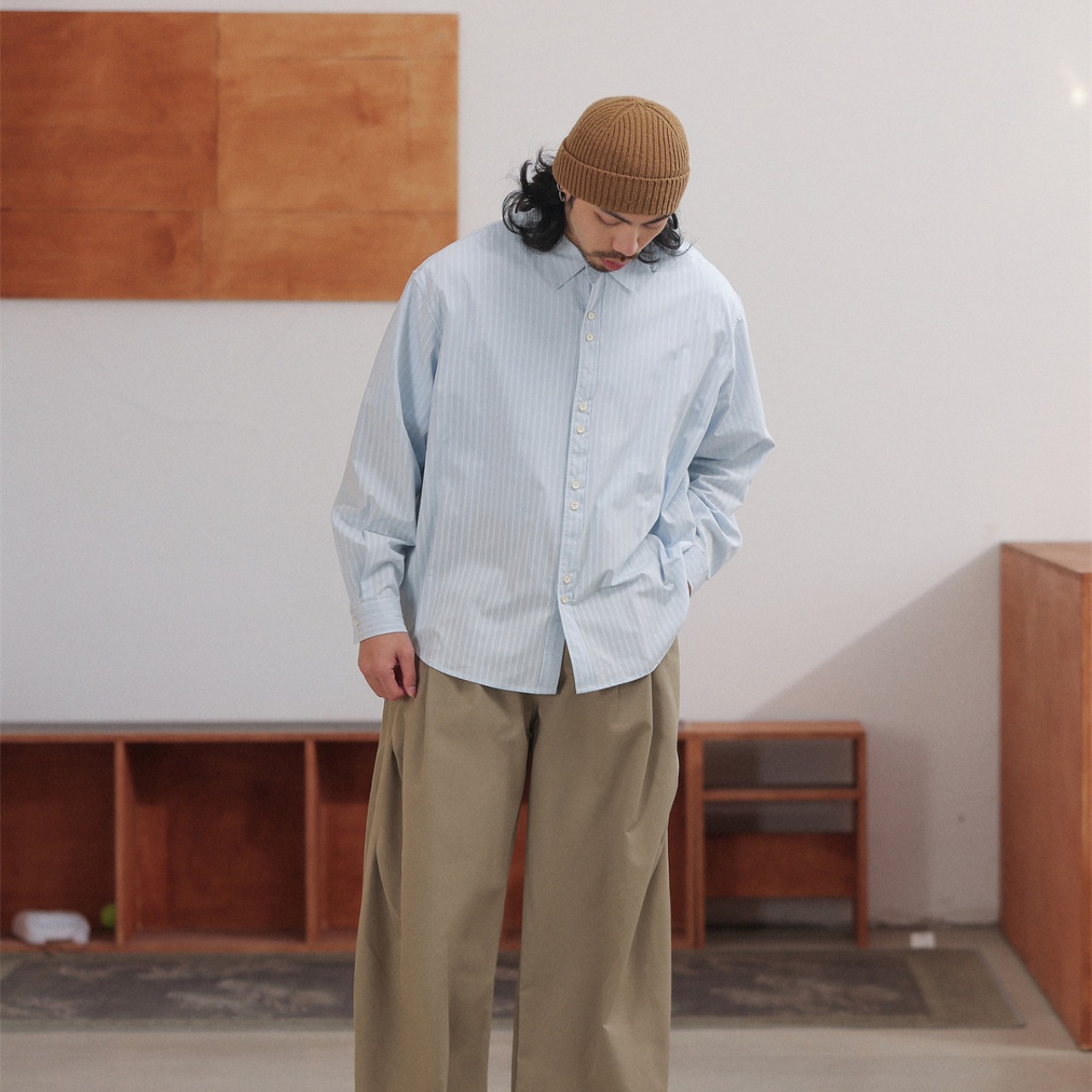 ソフトストライプ ルーズフィットシャツ A2055 - 13