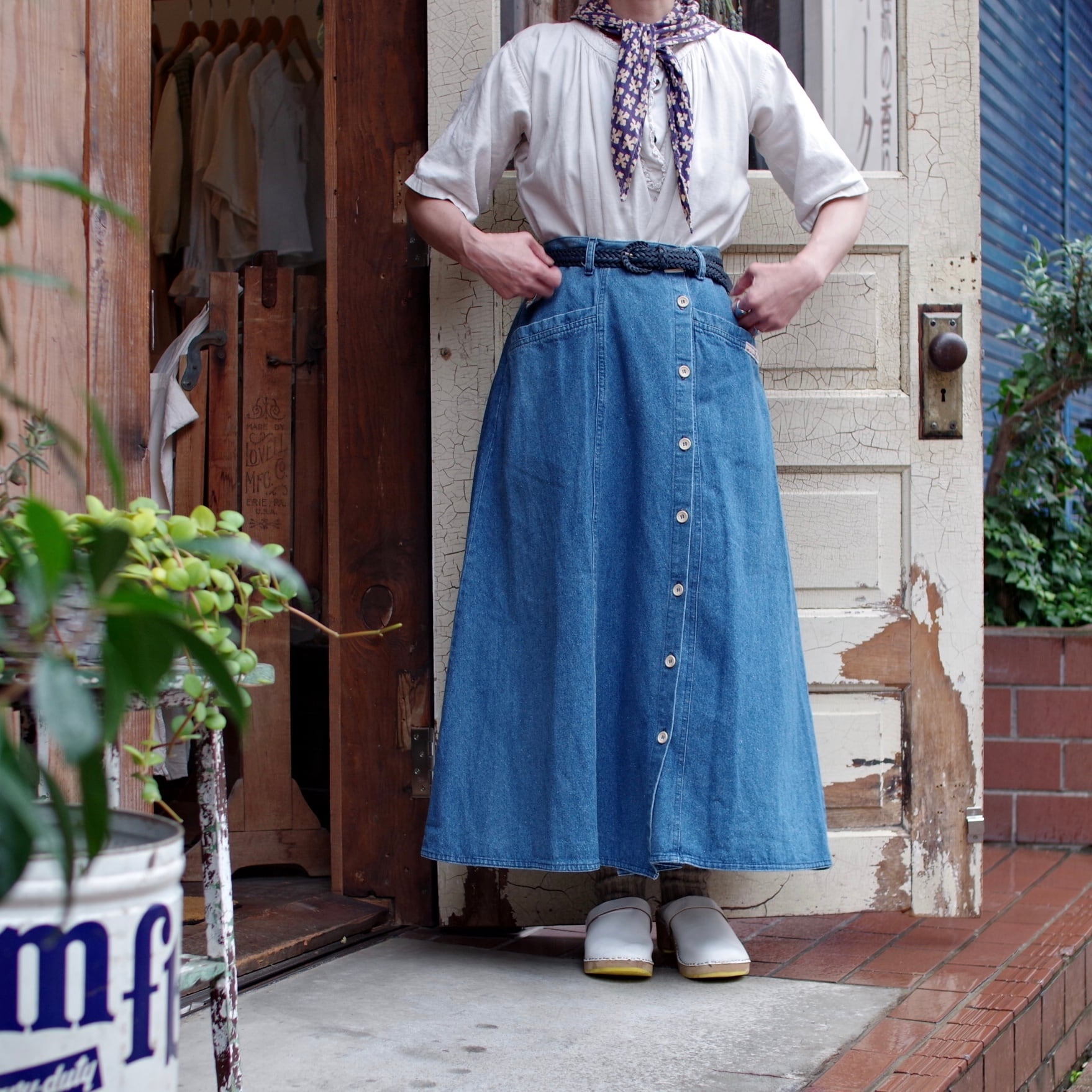 最終価格????????us vintage denim skirt.