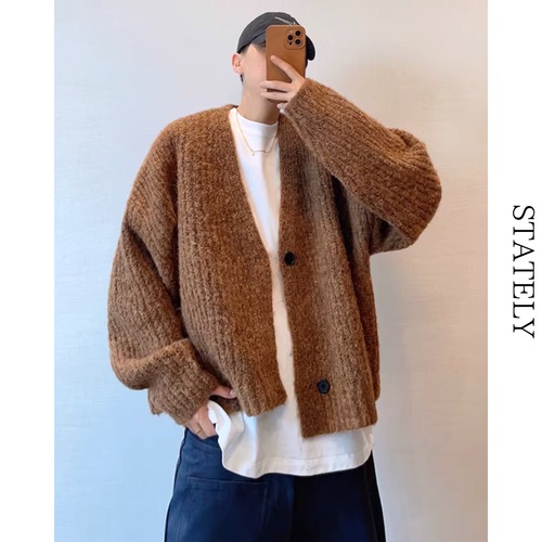 Soft Blend ミックスニットカーディガン/2color_O32 画像