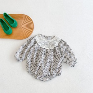 【BABY&KID】小花柄丸襟花柄ロンパース