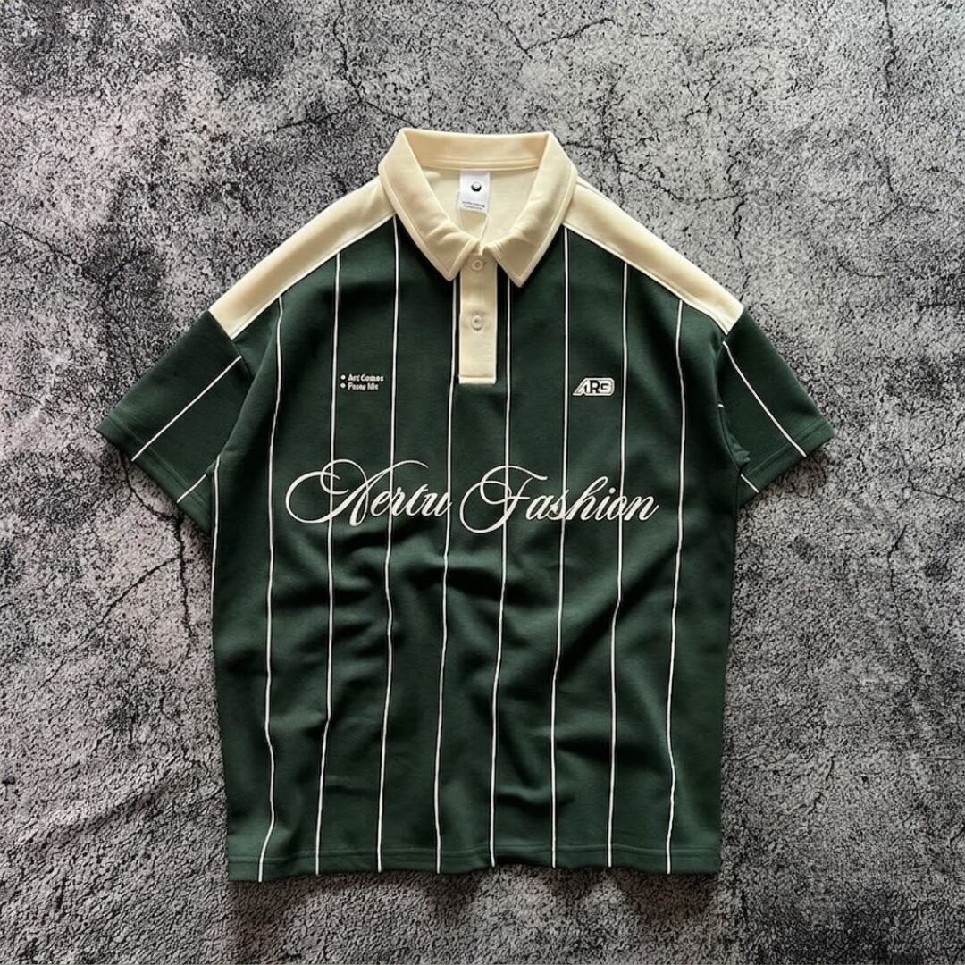Baseball-Inspired Collar Polo Shirt(GV520)