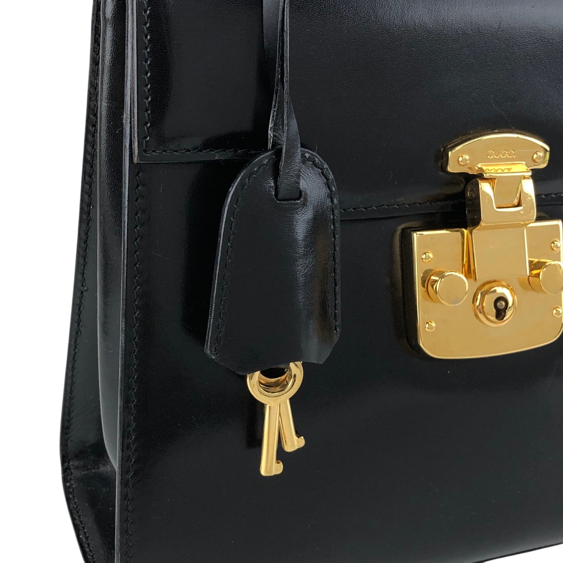 GUCCI グッチ レディロック ショルダーバッグ ブラック レザー 2way