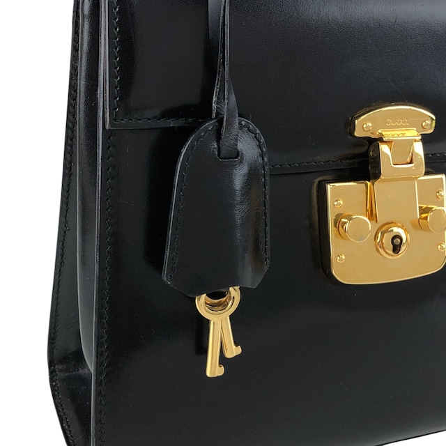 GUCCI グッチ レディロック ショルダーバッグ ブラック レザー 2way vintage ヴィンテージ オールド uiedgd