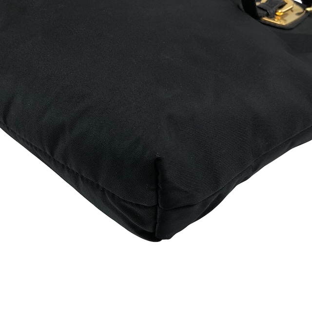 PRADA プラダ ハンドバッグ ブラック ロゴ ベルトモチーフ ナイロン vintage ヴィンテージ オールド zm3r7k