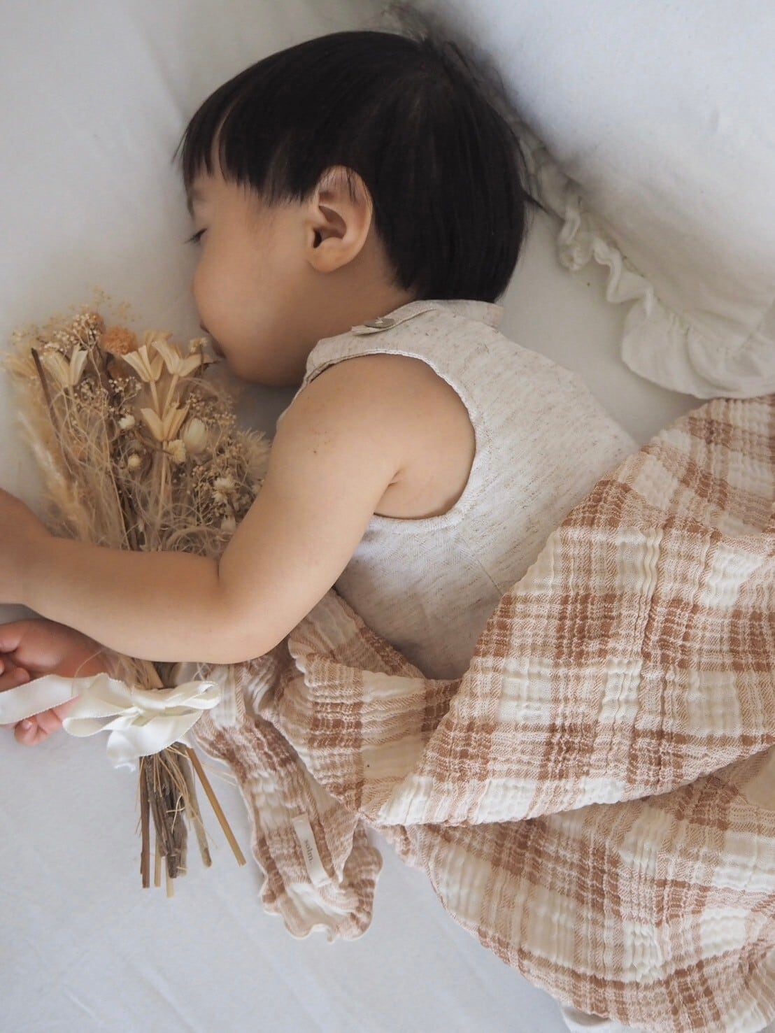 おくるみ・ブランケット kekokeko モフア おくるみ イブル 綿100％ おくるみ ブランケット 90×90cm 刺繍