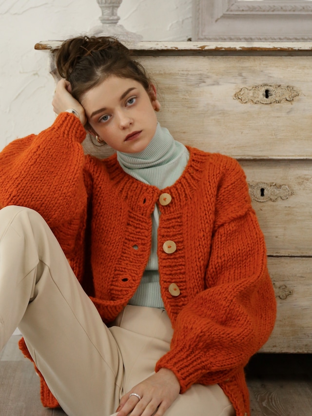 handmade knit cardigan（orange）