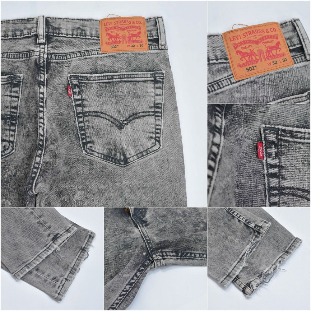 00s～ Levi's502 Taper リーバイス ブラックケミカル デニム パンツ