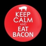 ゴーバッジ(ドーム)（CD0774 - KEEP CALM & EAT BACON） - 画像1