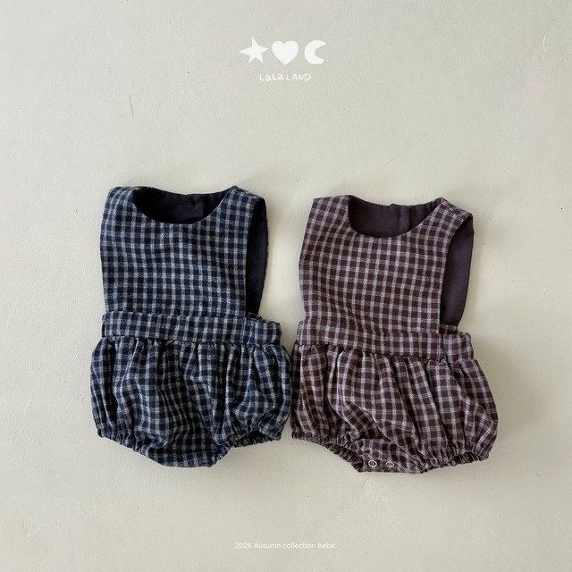 【取寄】lalaland｜bebe check romper｜ベベチェックロンパース｜6M-18M｜baby｜26 autumn