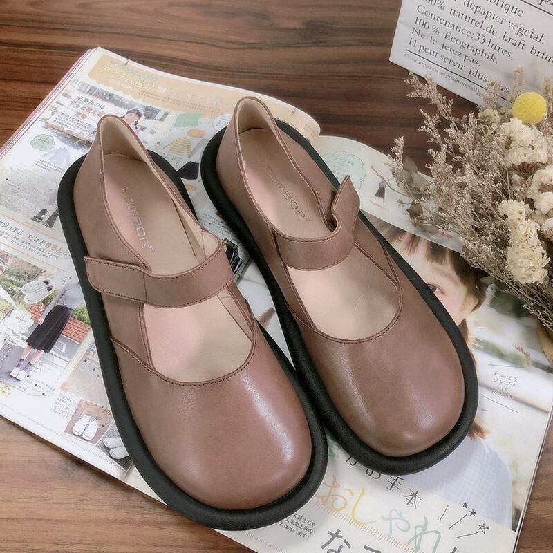 ワンストラップシューズ 18 Lehtia レフティア 淡色レトロなナチュラルスタイル