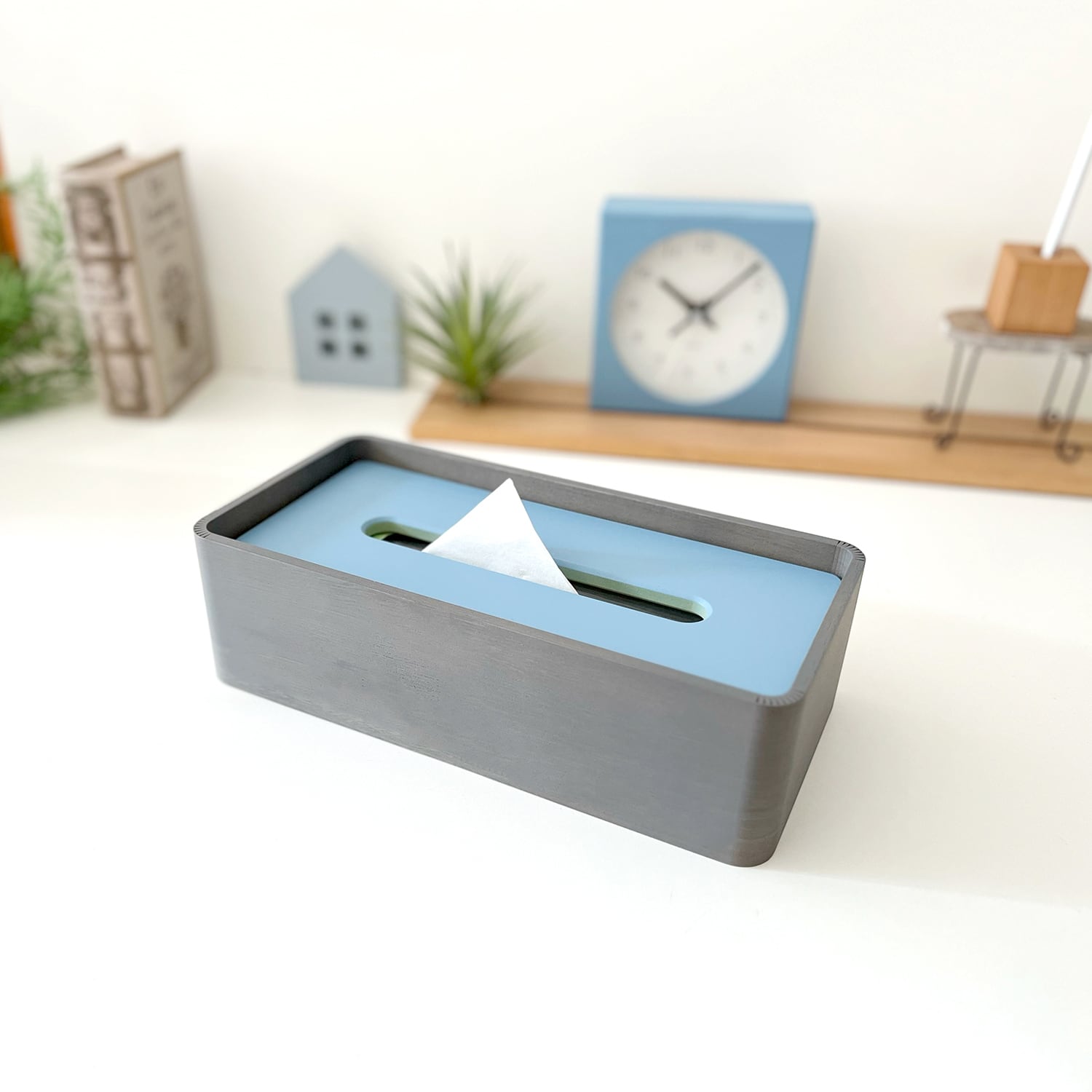 KATOMOKU ティッシュケース2 ライトブルー ＆ ライトグリーン km-148BG