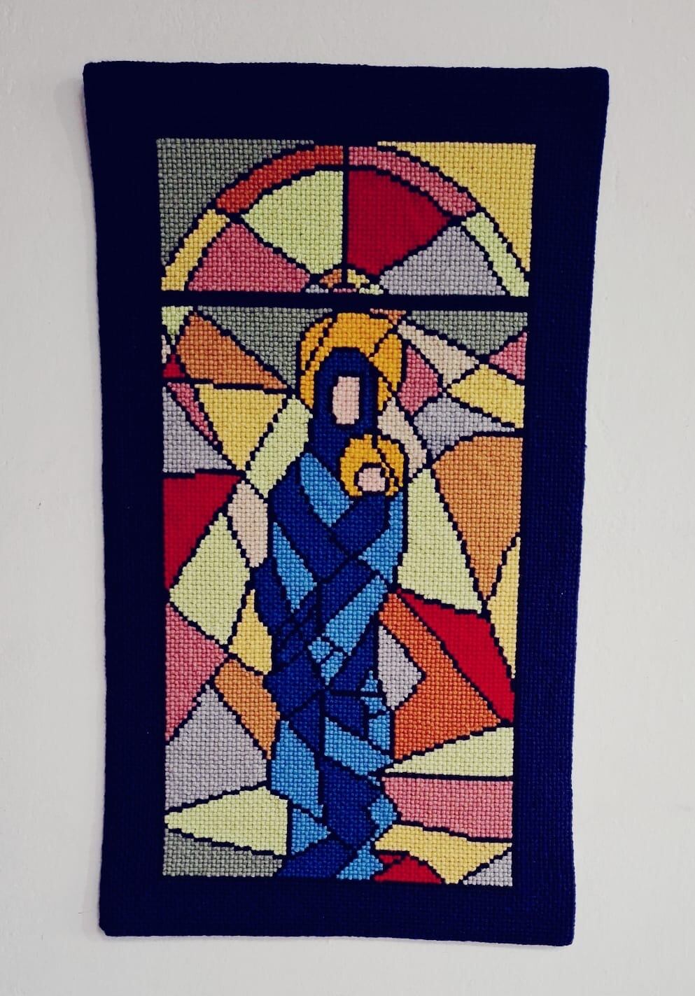 タペサリア下絵済刺繍布＿Nossa Senhora Vitralステンドグラスの聖母