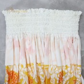 フラダンス 衣装 パウスカート プアラニ イエロー系 PUALANI 日本製 ツーカラー ハイビスカス柄 プルメリア柄 シングル かわいい 華やか 鮮やか 明るい 白 黄 ハワイアン アロハ ハワイアンプリント フラ ダンス レッスン 練習 ふんわり