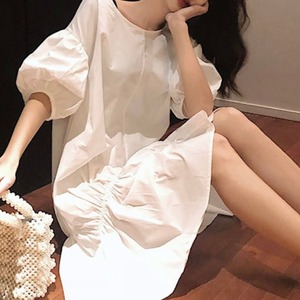 アシンメトリーギャザーワンピース　A1813