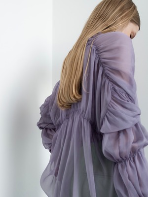 triple shirring blouse set（purple）