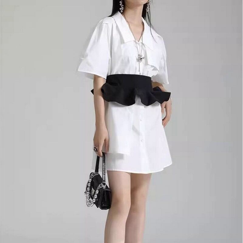 ウエストロックシャツワンピース A0216