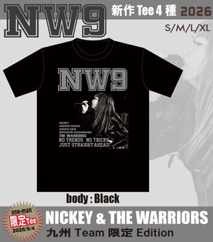 【Tシャツ】NW9ウォリアーズ・Silver Nickey Tee (body:黒)