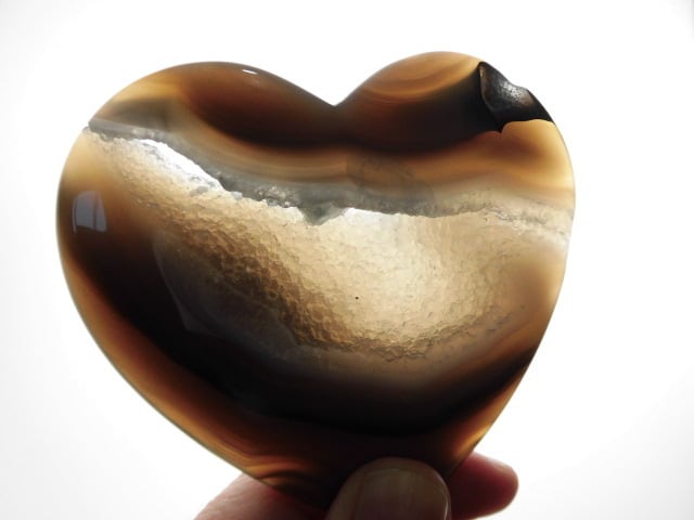 【瑪瑙カービング】　ハート瑪瑙　no.9