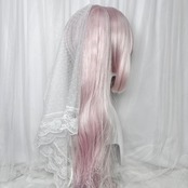 ♡【全5色】ヴェール別売り ぽんぽん付き ダブルリボン フリルレースヘッドドレス red ♡