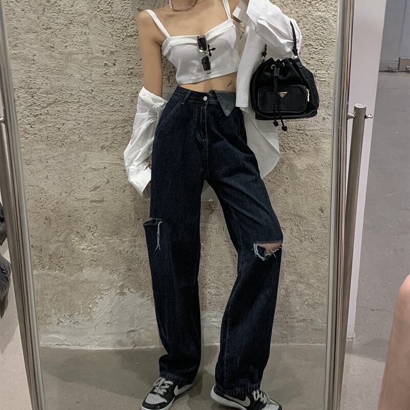 ジーンズ ウェストルーズ薄手パンツ ガールズファッション38175276654