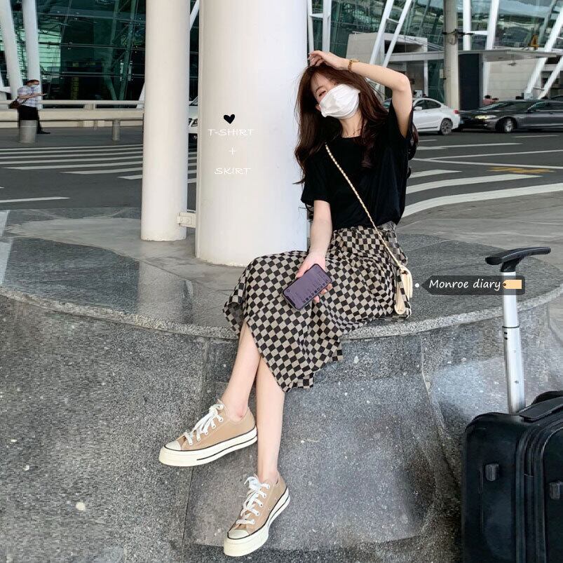 スタイルサマーTシャツ スカート 大人ガーリー スウィート キュート カジュアル 夏物 モンロー9716782109