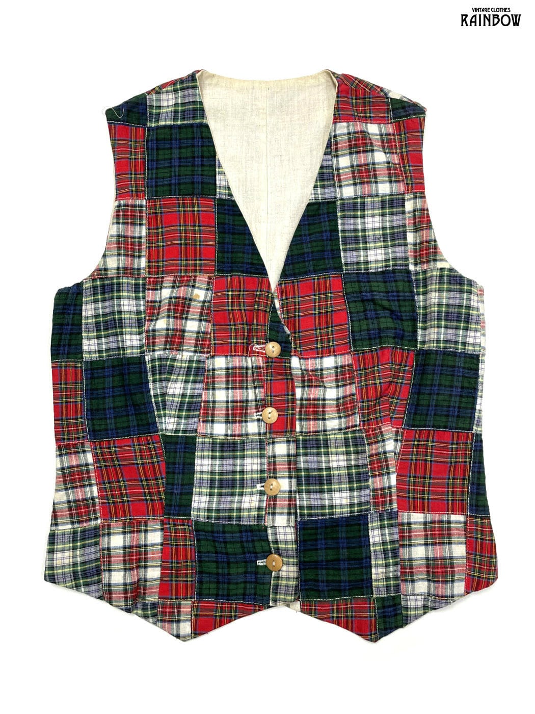 【ネクタイシャツ】古着 ベスト 総柄 アースカラー 小豆色 橙 グレー レトロ