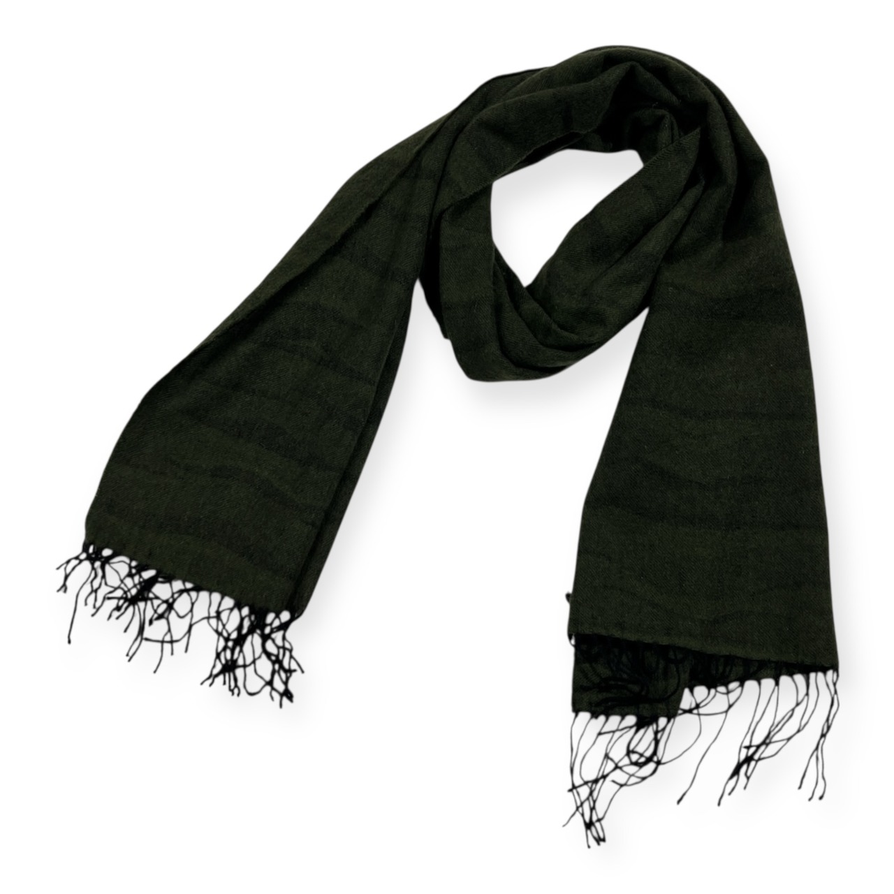 DRAKE'S ドレイクス ゼブラ アニマル風 カシミヤ ウール マフラー /グリーン系/スコットランド製/英国製