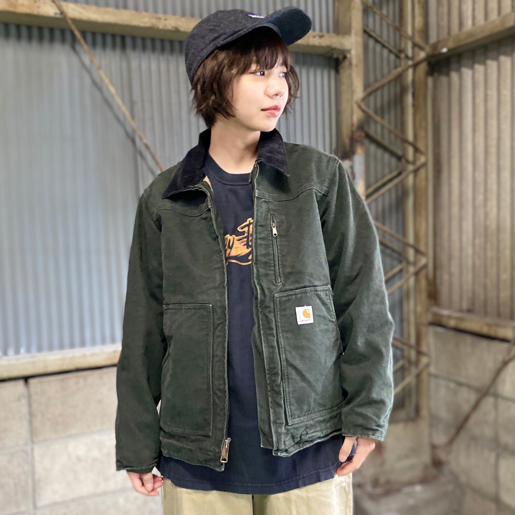 Carhartt ダック カバーオール ワークジャケット ブラック